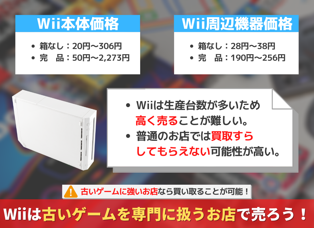 【処分はNG】Wiiは買取可能！本体・周辺機器のカラー別、箱なし状態の買取価格について