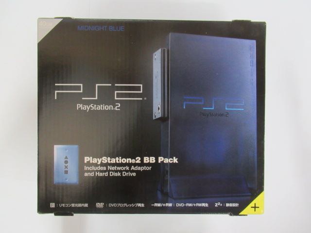 PS2　SCPH-50000NB ＋ BBユニット ＋ 縦置きスタンド ＋ 純正D端子ケーブルなど PlayStation 2 ミッドナイト・ブラック SCPH-50000NB playstation2本体